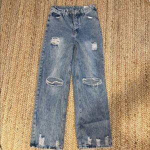 Distressed Blue Jeans